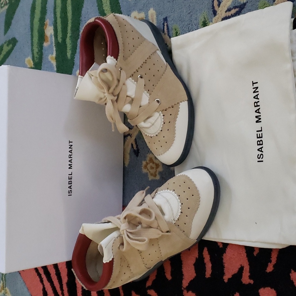 Isabel Marant 41 Fit like 10 Hidden Wedge Hightop Sneakers